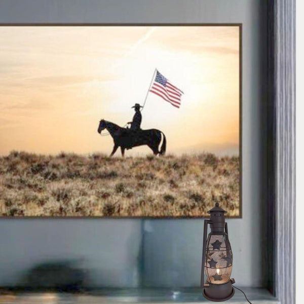STAR LAMP METAL ART ELECTRIC LANTERN LAMP WESTERN HOME WALL DECOR NEW LIGHTING #EH12727