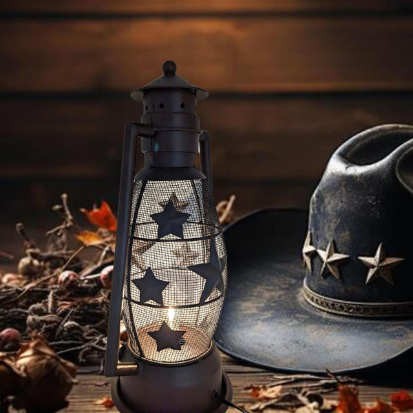 STAR LAMP METAL ART ELECTRIC LANTERN LAMP WESTERN HOME WALL DECOR NEW LIGHTING #EH12727