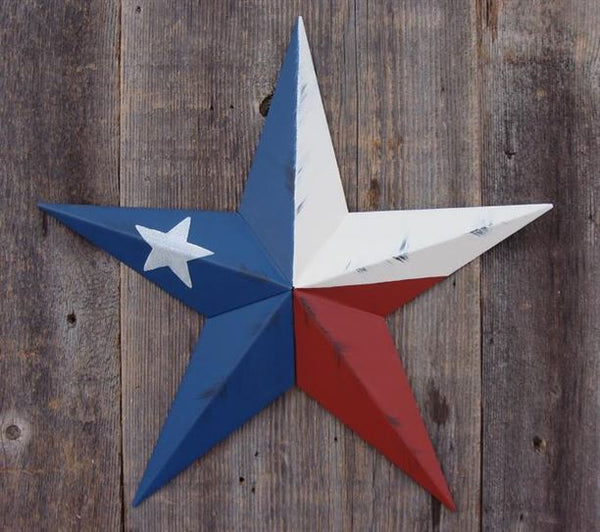 #EH10412 RUSTIC BARN STAR 10",16"24" DISTRESSED METAL WALL ART MULTI COLOR WESTERN HOME DECOR HANDMADE