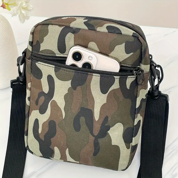 #EH11383 CAMO 7.9" RUGGED NYLON POUCH BAG MEGA EXTRA LARGE VERTICAL ZIPPER CLOSURE, BELT LOOP HOLSTER CELL PHONE TABLET CASE UNIVERSAL OVERSIZE