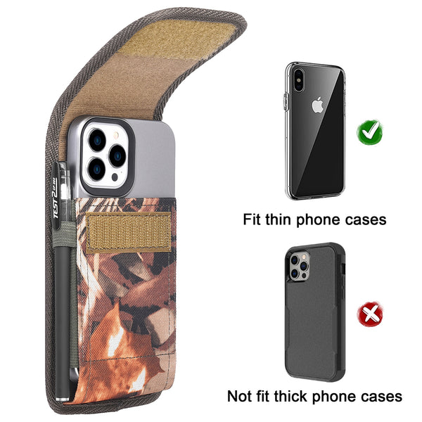#DE202 7" CUBE XL MEGA EXTRA LARGE PHONE POUCH RUGGED NYLON BELT LOOP HOLSTER CAMO VERTICAL CELL PHONE CASE UNIVERSAL OVERSIZE