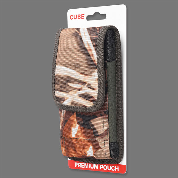 #DE202 7" CUBE XL MEGA EXTRA LARGE PHONE POUCH RUGGED NYLON BELT LOOP HOLSTER CAMO VERTICAL CELL PHONE CASE UNIVERSAL OVERSIZE