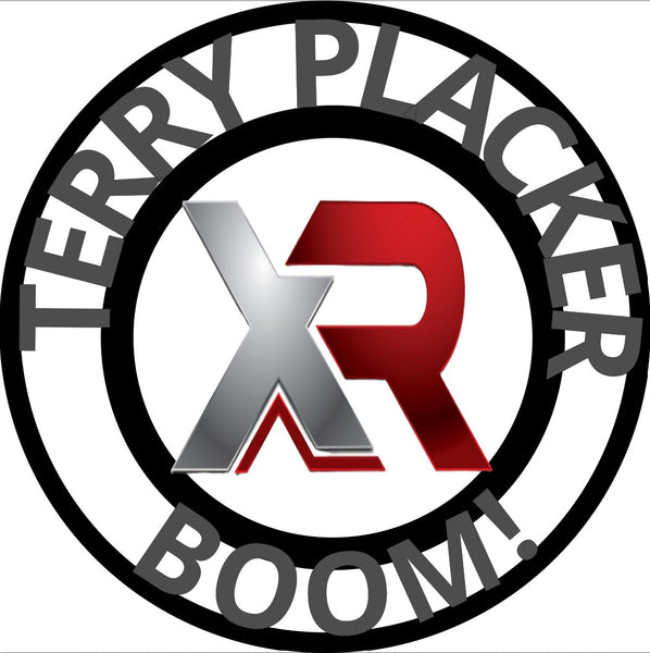 CUSTOM NAME XR XPERIENCE ROOFING STYLE SIGN "TERRY PLACKER" (Top Ring), "BOOM!" (bottom Ring) RED,WHITE & BLUE LOGO HANDMADE