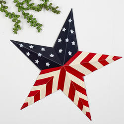 12" PATRIOTIC BARN STAR 3D METAL WALL ART WESTERN HOME DECOR NEW #EH12186