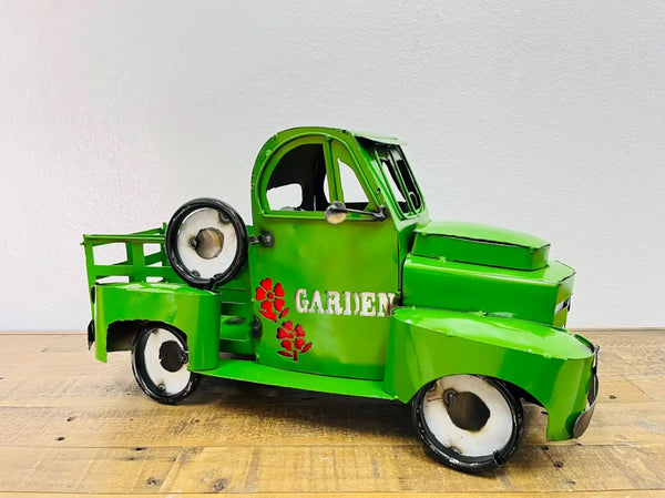 24" MULTI STYLE PICKUP TRUCK METAL GARDEN ART FIGURINE OUTDOOR & INDOOR FARM HOUSE WESTERN HOME DECOR HANDMADE NEW: 24"L X 12"W X 12" H
