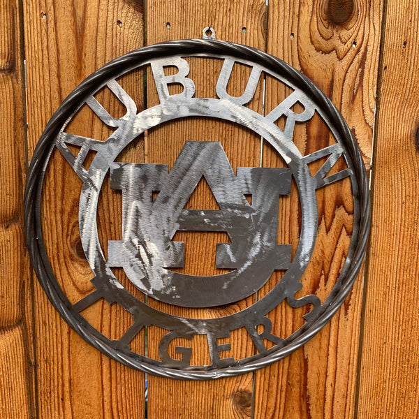 12", 18", 24", 32" AUBURN TIGERS CUSTOM RAW METAL VINTAGE SIGN TEAM WESTERN HOME DECOR HANDMADE