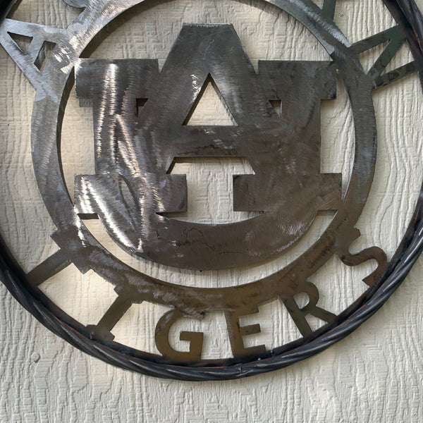 12", 18", 24", 32" AUBURN TIGERS CUSTOM RAW METAL VINTAGE SIGN TEAM WESTERN HOME DECOR HANDMADE