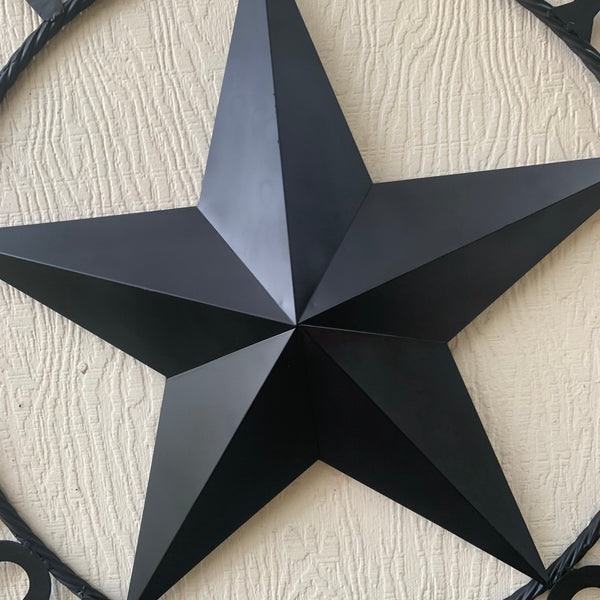 HOME SWEET HOME BARN STAR 24",32",36" RUSTIC BLACK METAL LONE STAR WESTERN HOME DECOR HANDMADE NEW #EH10549