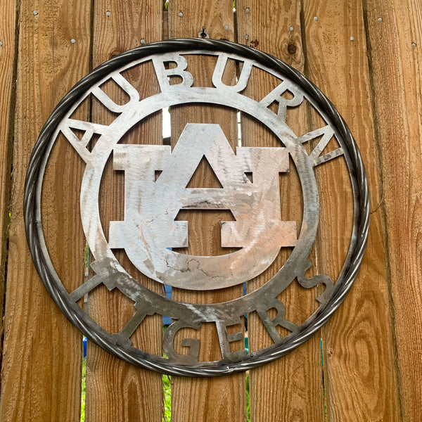 12", 18", 24", 32" AUBURN TIGERS CUSTOM RAW METAL VINTAGE SIGN TEAM WESTERN HOME DECOR HANDMADE