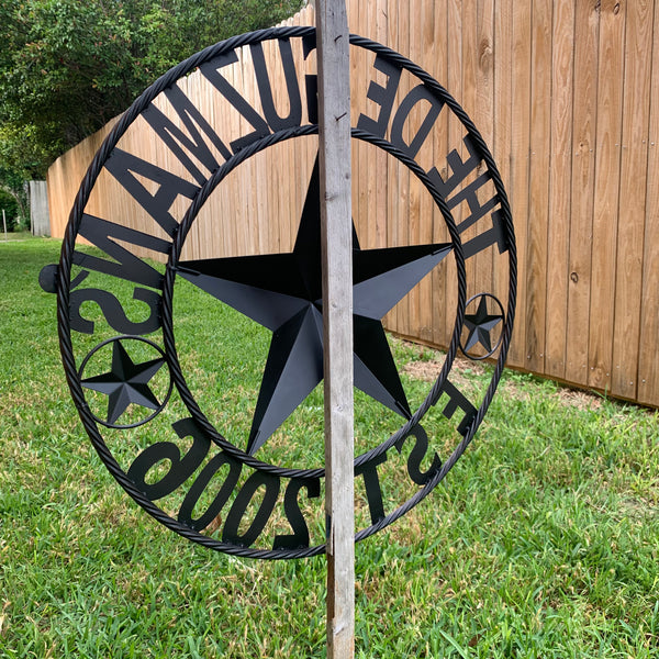 GUZMAN STYLE CUSTOM STAR NAME BARN METAL STAR 3d TWISTED ROPE RING WESTERN HOME DECOR RUSTIC  BRONZE HANDMADE 24",32",34",36",40",42",44",46",50"