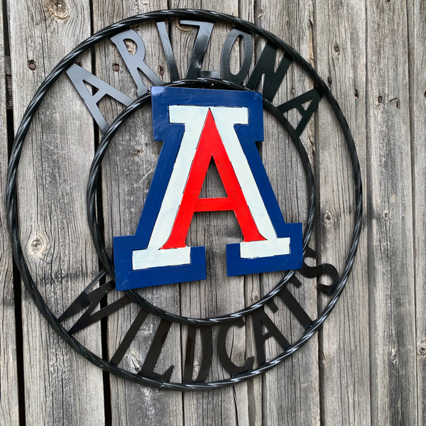 12", 18", 24", 32" ARIZONA WILDCATS CUSTOM METAL VINTAGE CRAFT SIGN TEAM WESTERN HOME DECOR HANDMADE