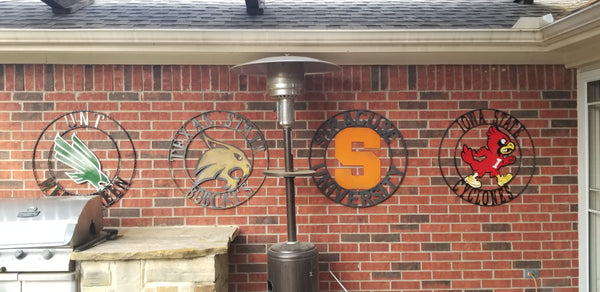 12" TEXAS BOBCATS CUSTOM METAL VINTAGE CRAFT SIGN TEAM WESTERN HOME DECOR HANDMADE