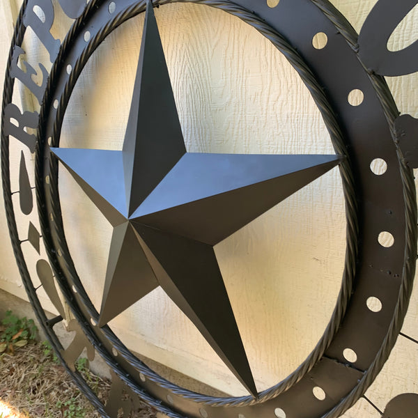 REPUBLIC OF TEXAS 3d STAR CUSTOM RUSTIC BLACK METAL VINTAGE CRAFT WESTERN HOME DECOR HANDMADE NEW ART