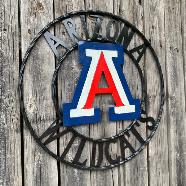 12", 18", 24", 32" ARIZONA WILDCATS CUSTOM METAL VINTAGE CRAFT SIGN TEAM WESTERN HOME DECOR HANDMADE