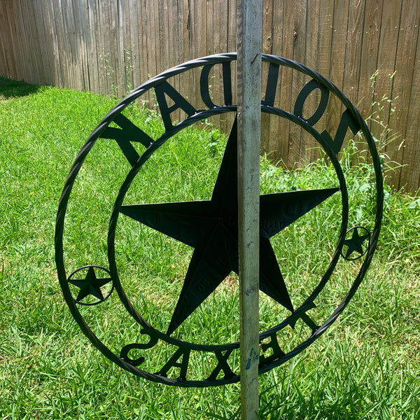 ZOLDAK TEXAS TX LICENSE PLATE STAR STYLE CUSTOM NAME STAR WITH TWISTED ROPE RING METAL WALL ART WESTERN HOME DECOR HANDMADE