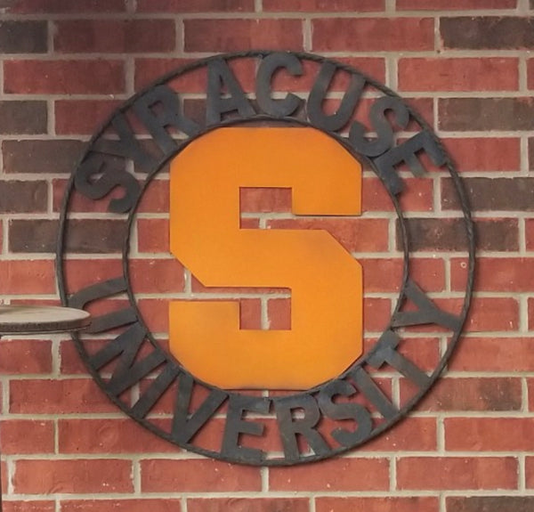 SYRACUSE UNIVERSITY CUSTOM METAL VINTAGE CRAFT SIGN WALL ART RUSTIC TEAM SIGN HANDMADE