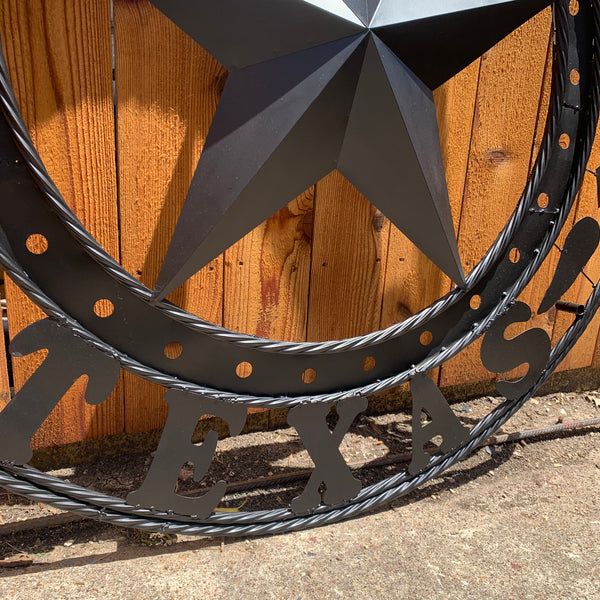 REPUBLIC OF TEXAS 3d STAR CUSTOM RUSTIC BLACK METAL VINTAGE CRAFT WESTERN HOME DECOR HANDMADE NEW ART