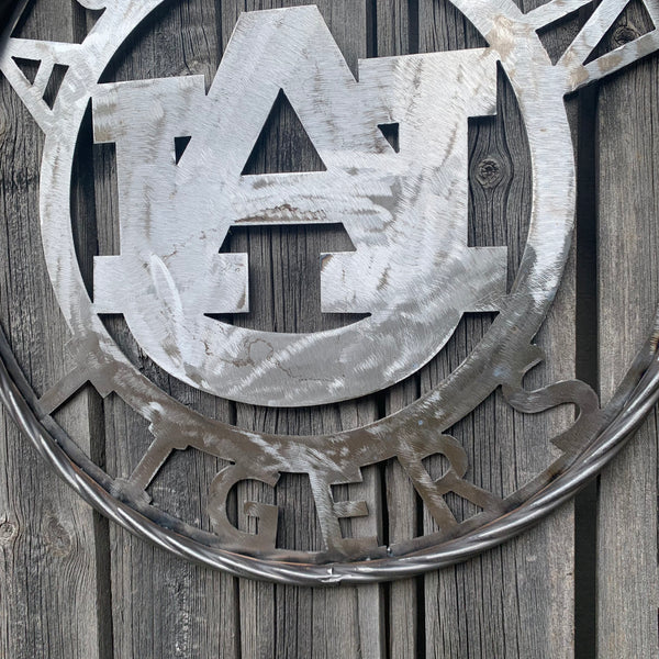 12", 18", 24", 32" AUBURN TIGERS CUSTOM RAW METAL VINTAGE SIGN TEAM WESTERN HOME DECOR HANDMADE