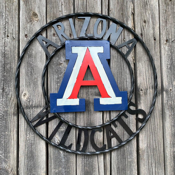 12", 18", 24", 32" ARIZONA WILDCATS CUSTOM METAL VINTAGE CRAFT SIGN TEAM WESTERN HOME DECOR HANDMADE