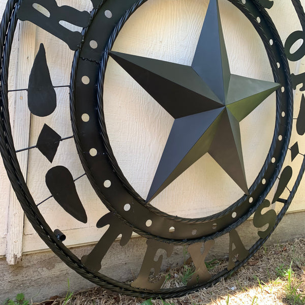 REPUBLIC OF TEXAS 3d STAR CUSTOM RUSTIC BLACK METAL VINTAGE CRAFT WESTERN HOME DECOR HANDMADE NEW ART