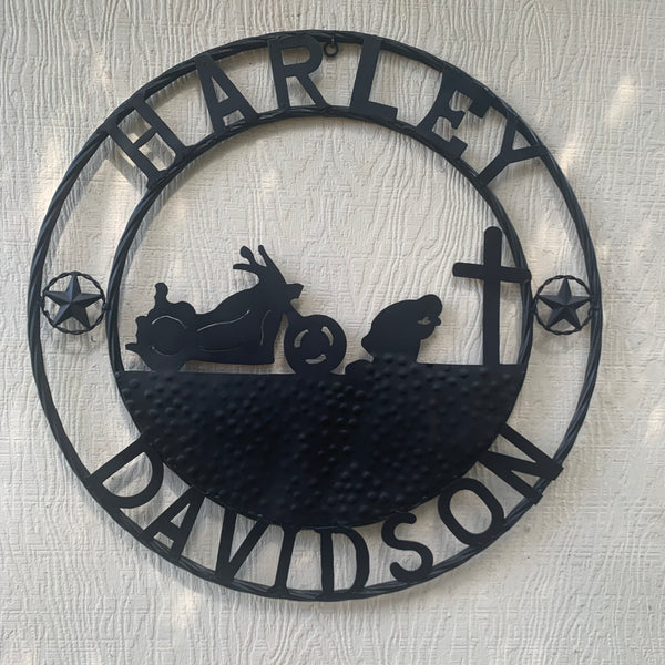 24",32" HARLEY DAVIDSON CUSTOM METAL VINTAGE CRAFT SIGN WESTERN HOME DECOR HANDMADE