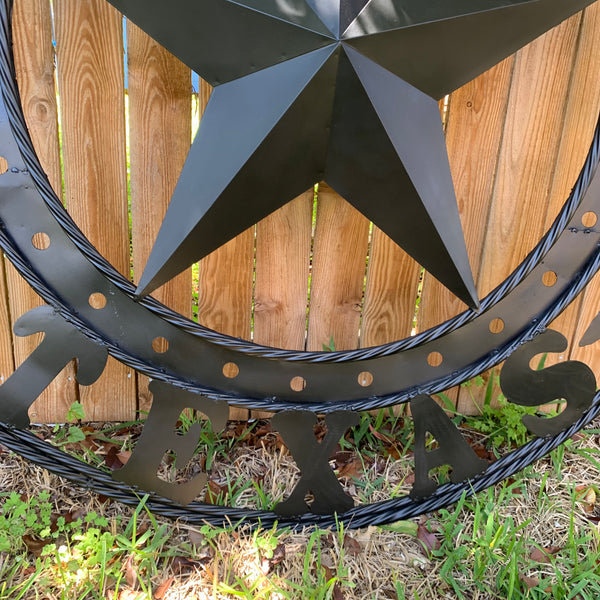 REPUBLIC OF TEXAS 3d STAR CUSTOM RUSTIC BLACK METAL VINTAGE CRAFT WESTERN HOME DECOR HANDMADE NEW ART