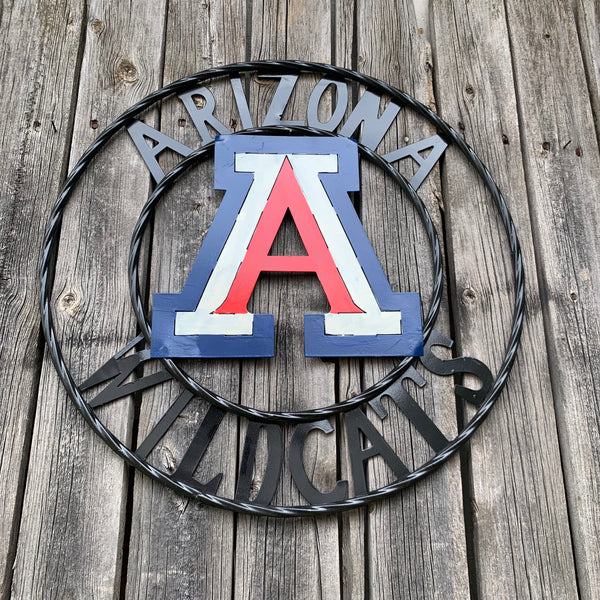 12", 18", 24", 32" ARIZONA WILDCATS CUSTOM METAL VINTAGE CRAFT SIGN TEAM WESTERN HOME DECOR HANDMADE