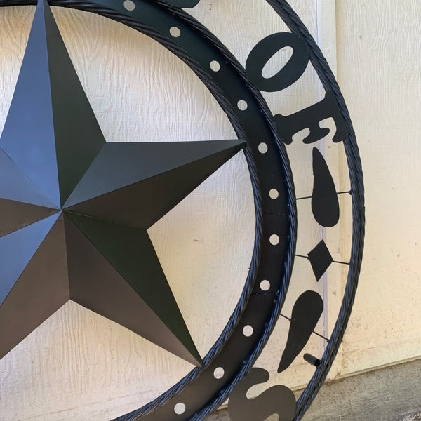 REPUBLIC OF TEXAS 3d STAR CUSTOM RUSTIC BLACK METAL VINTAGE CRAFT WESTERN HOME DECOR HANDMADE NEW ART