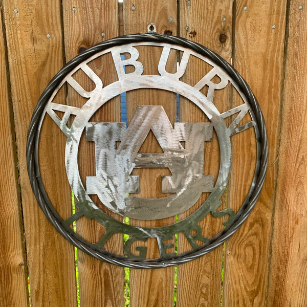 12", 18", 24", 32" AUBURN TIGERS CUSTOM RAW METAL VINTAGE SIGN TEAM WESTERN HOME DECOR HANDMADE