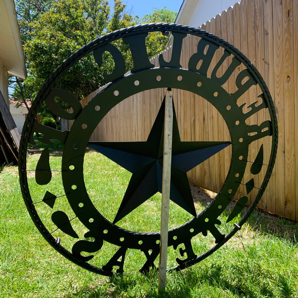 REPUBLIC OF TEXAS 3d STAR CUSTOM RUSTIC BLACK METAL VINTAGE CRAFT WESTERN HOME DECOR HANDMADE NEW ART