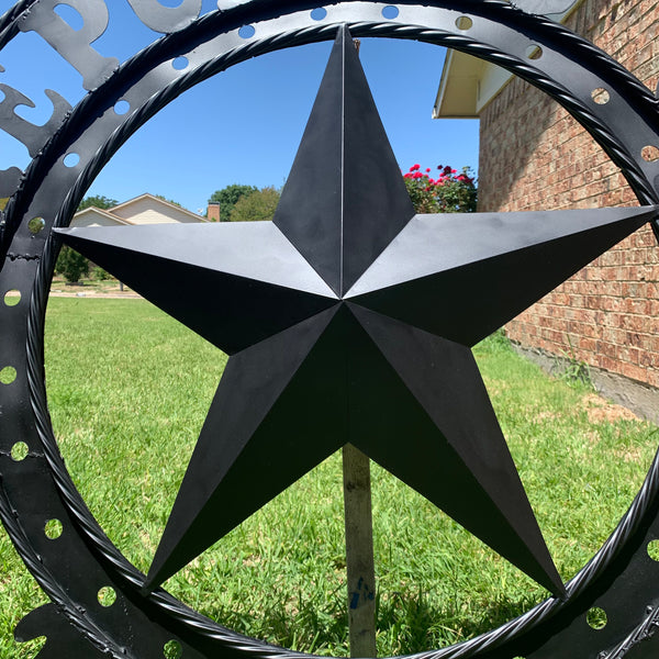 REPUBLIC OF TEXAS 3d STAR CUSTOM RUSTIC BLACK METAL VINTAGE CRAFT WESTERN HOME DECOR HANDMADE NEW ART