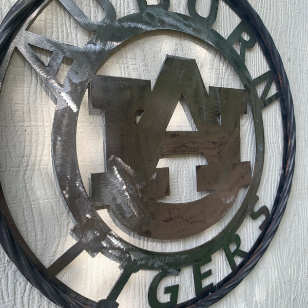 12", 18", 24", 32" AUBURN TIGERS CUSTOM RAW METAL VINTAGE SIGN TEAM WESTERN HOME DECOR HANDMADE