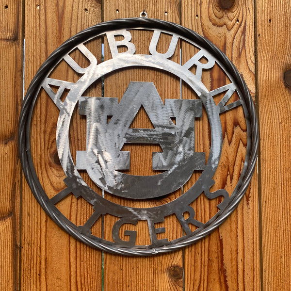 12", 18", 24", 32" AUBURN TIGERS CUSTOM RAW METAL VINTAGE SIGN TEAM WESTERN HOME DECOR HANDMADE