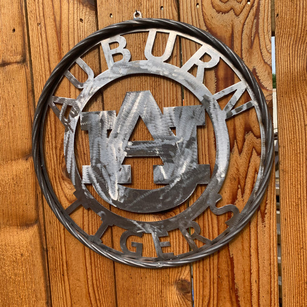 12", 18", 24", 32" AUBURN TIGERS CUSTOM RAW METAL VINTAGE SIGN TEAM WESTERN HOME DECOR HANDMADE