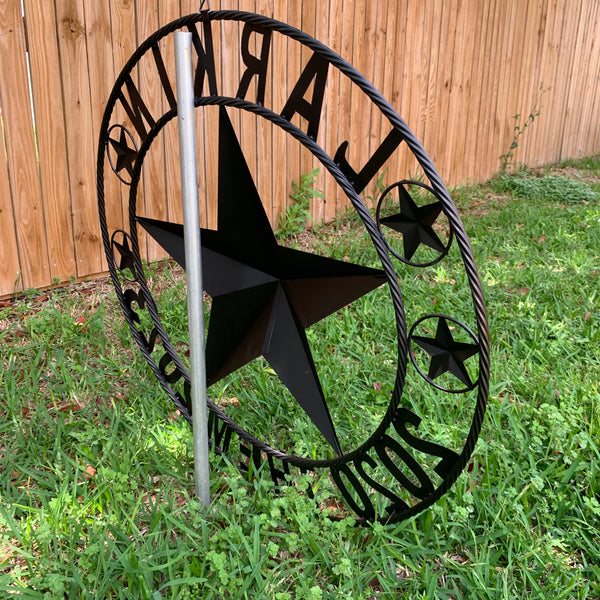 LARKIN STYLE CUSTOM STAR NAME BARN METAL STAR 3d TWISTED ROPE RING WESTERN HOME DECOR RUSTIC  BRONZE HANDMADE 24",32",34",36",40",42",44",46",50"