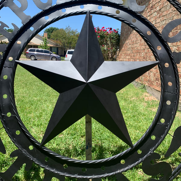 REPUBLIC OF TEXAS 3d STAR CUSTOM RUSTIC BLACK METAL VINTAGE CRAFT WESTERN HOME DECOR HANDMADE NEW ART