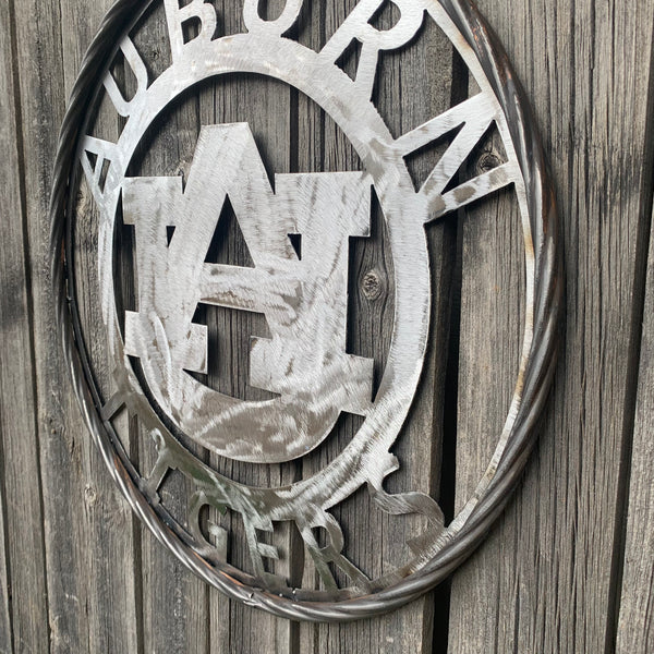 12", 18", 24", 32" AUBURN TIGERS CUSTOM RAW METAL VINTAGE SIGN TEAM WESTERN HOME DECOR HANDMADE