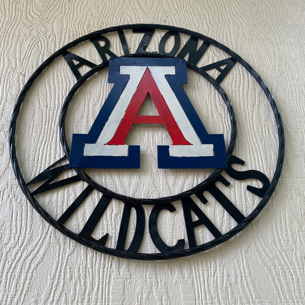 12", 18", 24", 32" ARIZONA WILDCATS CUSTOM METAL VINTAGE CRAFT SIGN TEAM WESTERN HOME DECOR HANDMADE