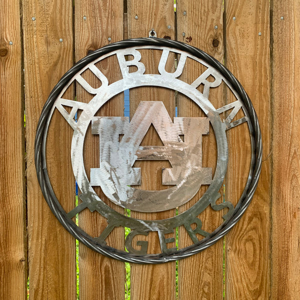 12", 18", 24", 32" AUBURN TIGERS CUSTOM RAW METAL VINTAGE SIGN TEAM WESTERN HOME DECOR HANDMADE