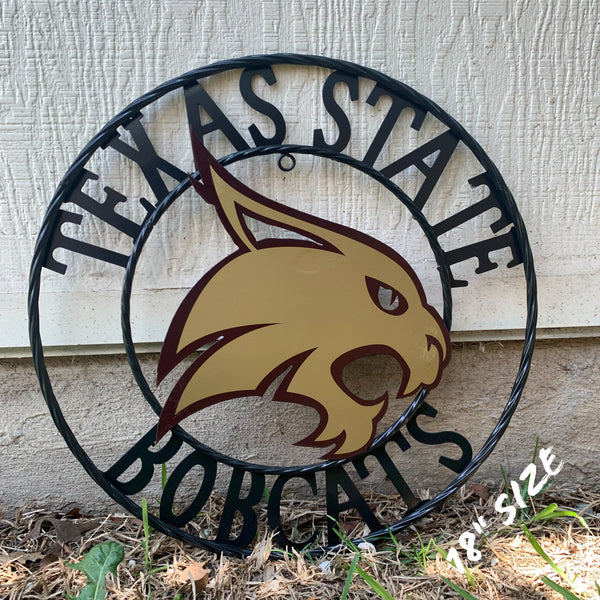 12",18",24",32",36" TEXAS STATE BOBCATS CUSTOM METAL VINTAGE CRAFT TEAM SIGN WESTERN HOME DECOR HANDMADE