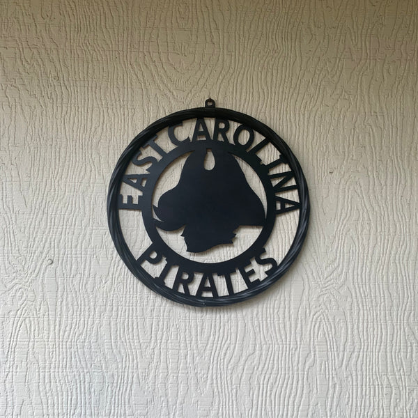 EAST CAROLINA CUSTOM BLACK METAL VINTAGE CRAFT WALL ART TEAM SIGN HANDMADE