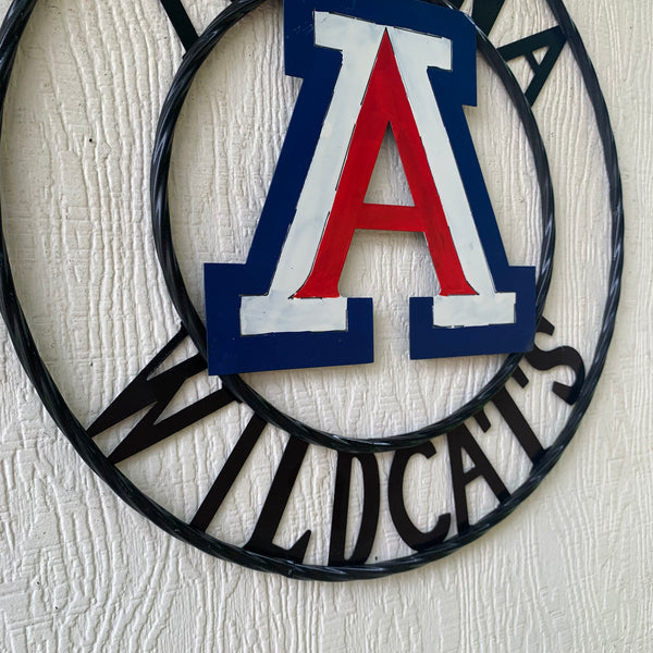 12", 18", 24", 32" ARIZONA WILDCATS CUSTOM METAL VINTAGE CRAFT SIGN TEAM WESTERN HOME DECOR HANDMADE