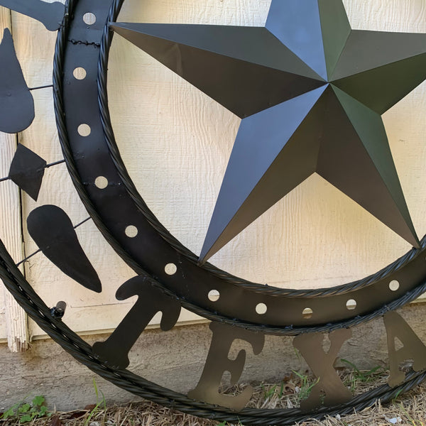 REPUBLIC OF TEXAS 3d STAR CUSTOM RUSTIC BLACK METAL VINTAGE CRAFT WESTERN HOME DECOR HANDMADE NEW ART