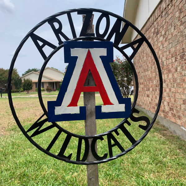 12", 18", 24", 32" ARIZONA WILDCATS CUSTOM METAL VINTAGE CRAFT SIGN TEAM WESTERN HOME DECOR HANDMADE