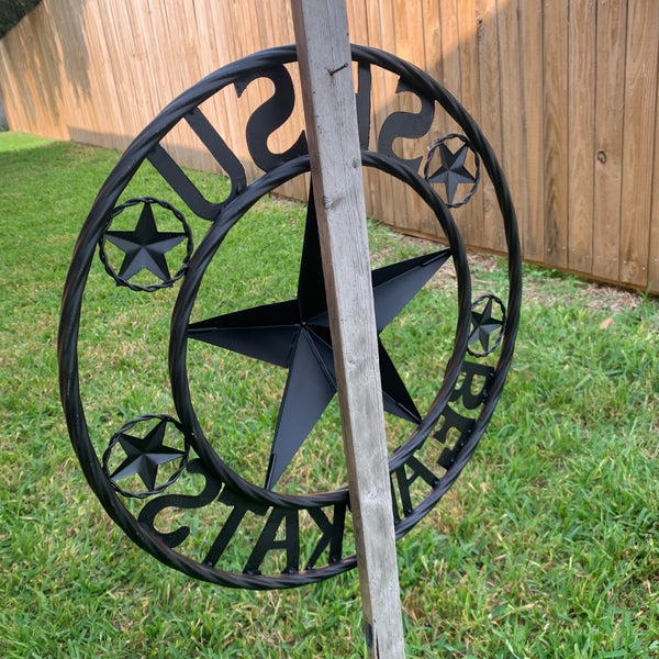 18" SHSU SAM HOUSTON BEARKATS RUSTIC BRONZE COPPER METAL CUSTOM VINTAGE CRAFT RUSTIC BROWN TEAM STAR HANDMADE