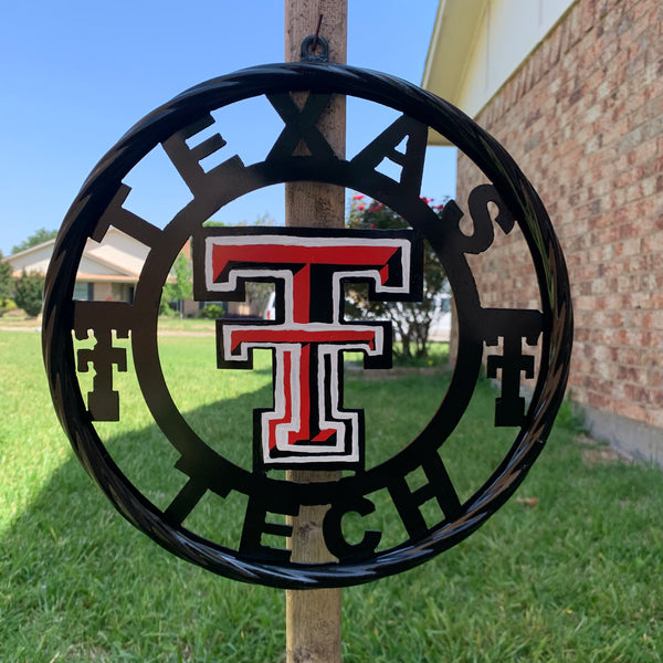 12", 18", 24", 32", 36" TEXAS TECH CUSTOM METAL VINTAGE CRAFT TEAM SIGN