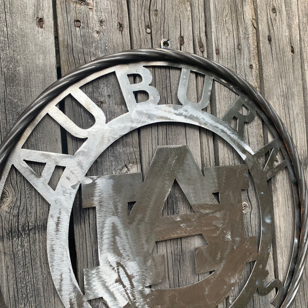 12", 18", 24", 32" AUBURN TIGERS CUSTOM RAW METAL VINTAGE SIGN TEAM WESTERN HOME DECOR HANDMADE