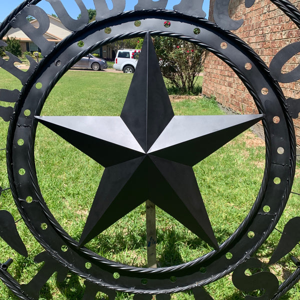 REPUBLIC OF TEXAS 3d STAR CUSTOM RUSTIC BLACK METAL VINTAGE CRAFT WESTERN HOME DECOR HANDMADE NEW ART