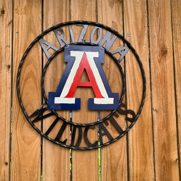 12", 18", 24", 32" ARIZONA WILDCATS CUSTOM METAL VINTAGE CRAFT SIGN TEAM WESTERN HOME DECOR HANDMADE