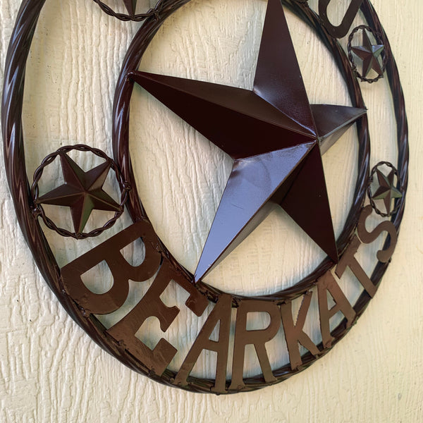 18" SHSU SAM HOUSTON BEARKATS RUSTIC BRONZE COPPER METAL CUSTOM VINTAGE CRAFT RUSTIC BROWN TEAM STAR HANDMADE